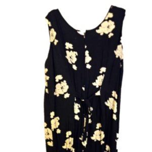 Plus Size Beautiful Elegant Navy/Flower Dress